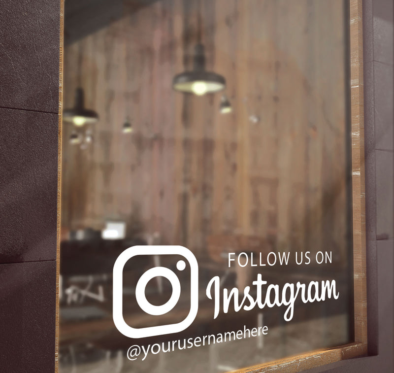 Follow Us Instagram Sign Shop Window Display Store Decal Stickers Signage S43