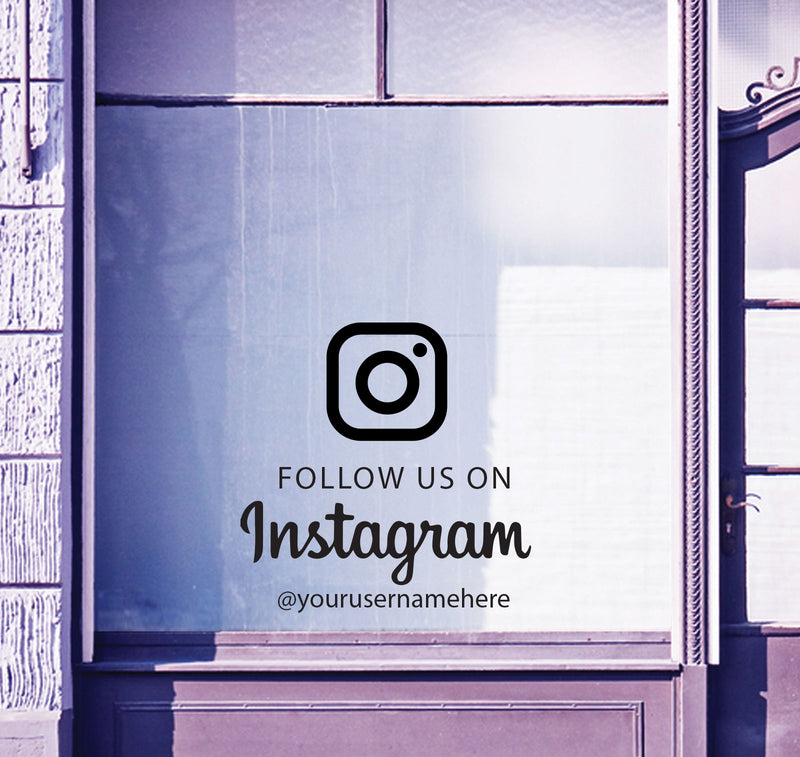 Follow Us Instagram Sign Shop Window Display Store Decal Stickers Signage S42