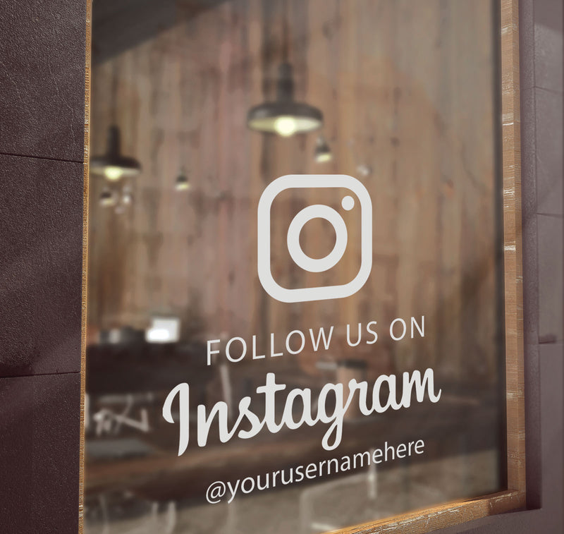 Follow Us Instagram Sign Shop Window Display Store Decal Stickers Signage S42