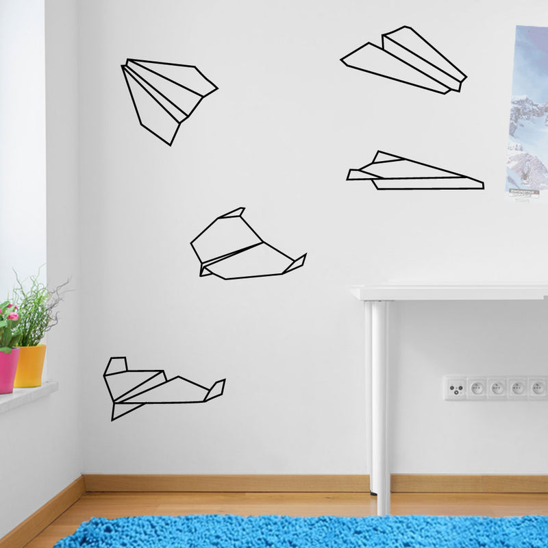 Paper Planes Origami Wall Sticker Set Decals Kids Decor Window Fun Vinyl A168