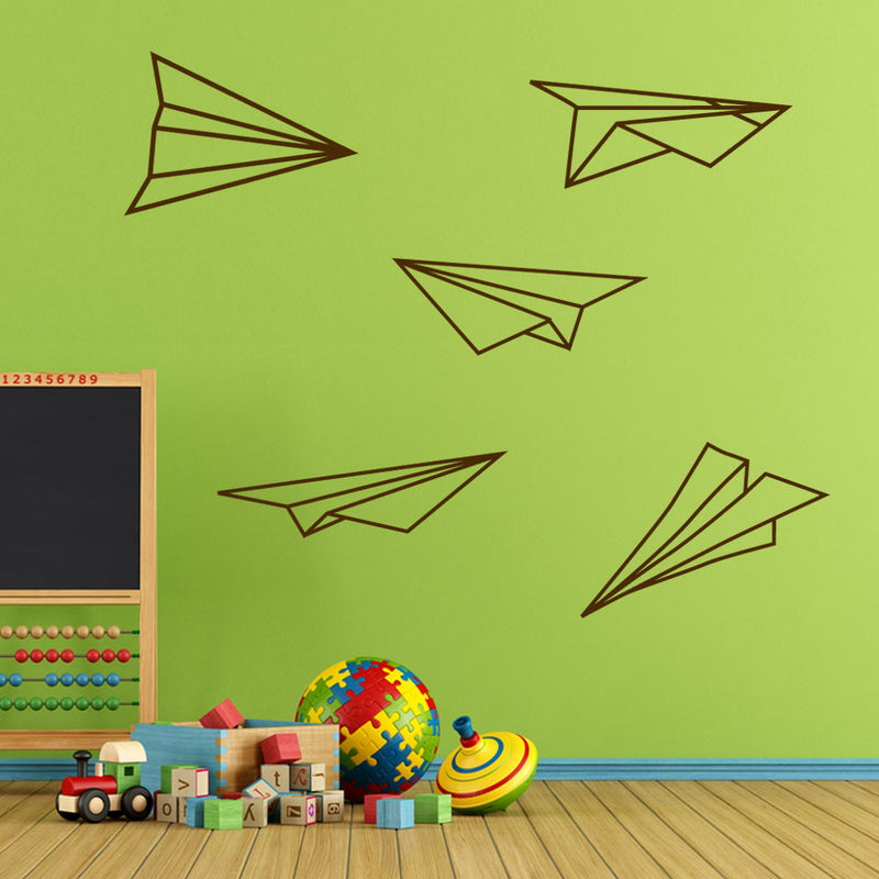 Paper Planes Origami Wall Sticker Set Decals Kids Decor Window Fun Vinyl A167
