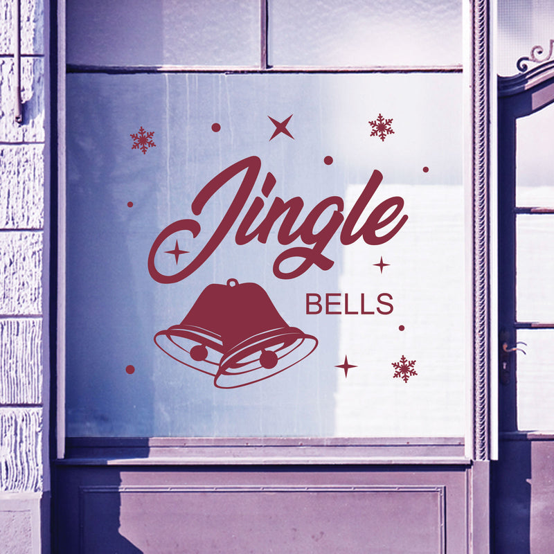 Christmas Shop Window Jingle Bells Display Xmas Wall Stickers Festive B55