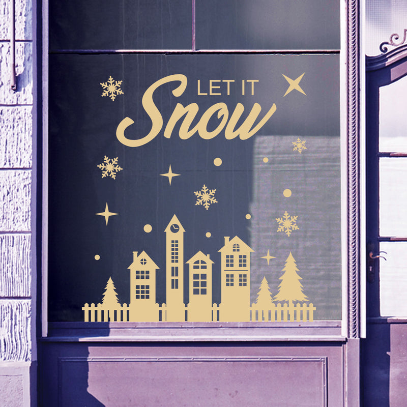 Christmas Shop Window Let Snow Baubles Decal Display Wall Stickers Festive B64