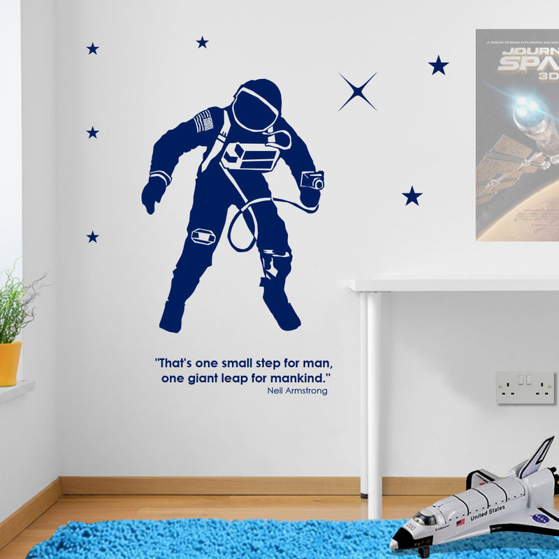 Astronaut Quote Armstrong Wall Stickers Decals Kids Decor Window Colourful A140