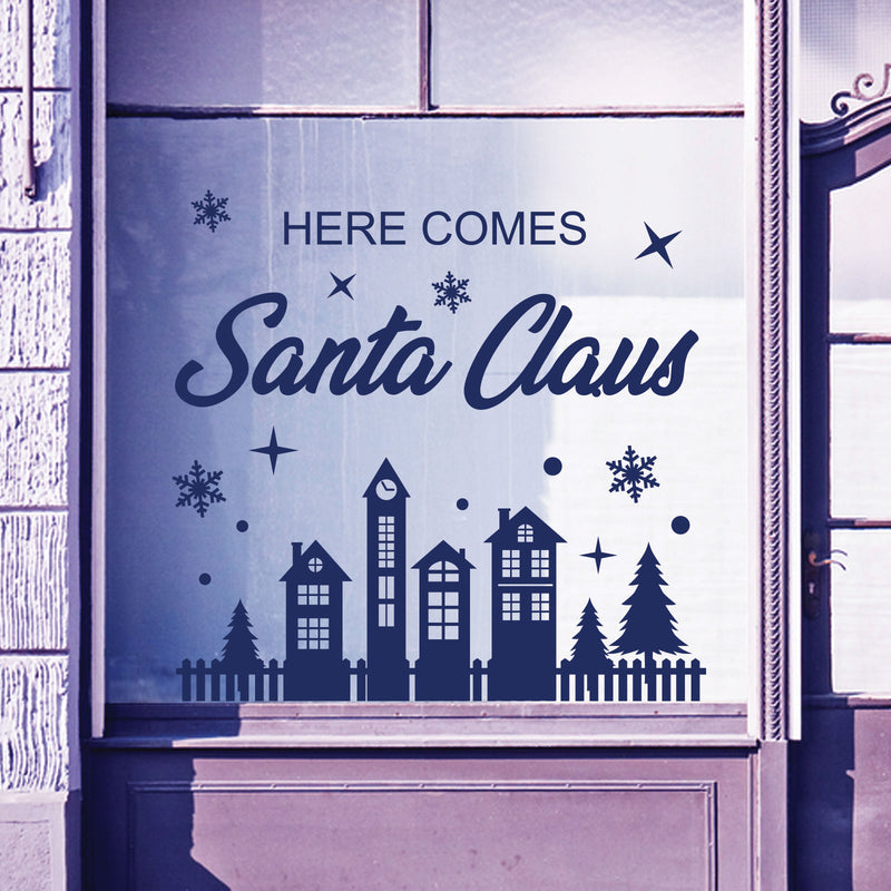 Christmas Shop Window Santa Xmas Baubles Decal Display Wall Stickers Festive B63