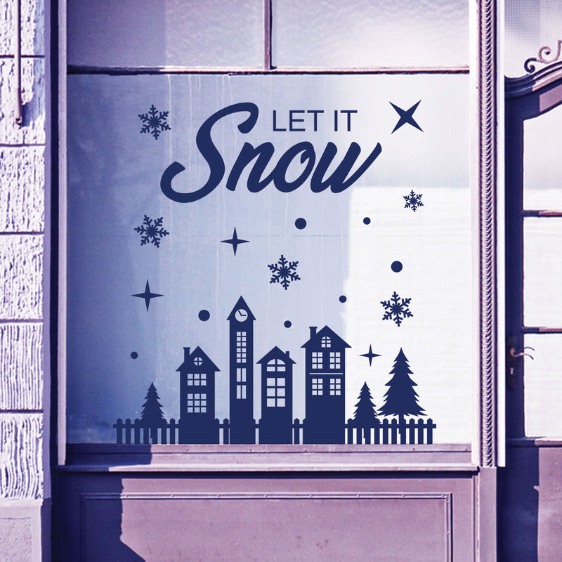 Christmas Shop Window Let Snow Baubles Decal Display Wall Stickers Festive B64