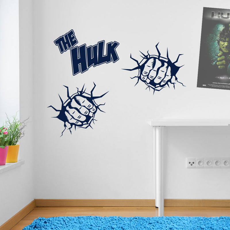 Hulk Two Fists Wall Stickers Decals Kids Decor Window Fun Vinyl Colourful A156