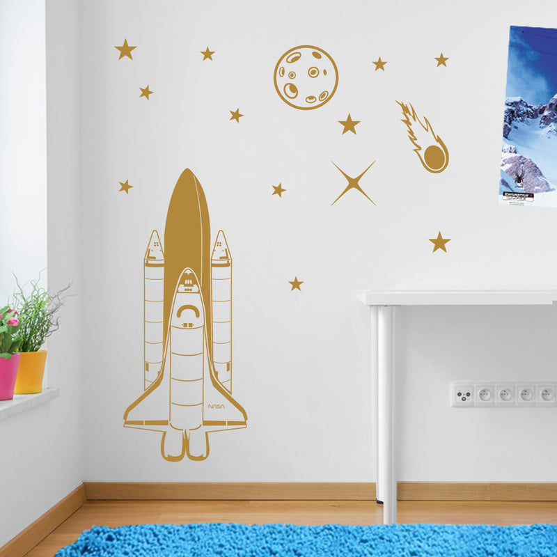 Rocket Planet Stars Meteor Space Wall Window Stickers Decals Kids Decor A139