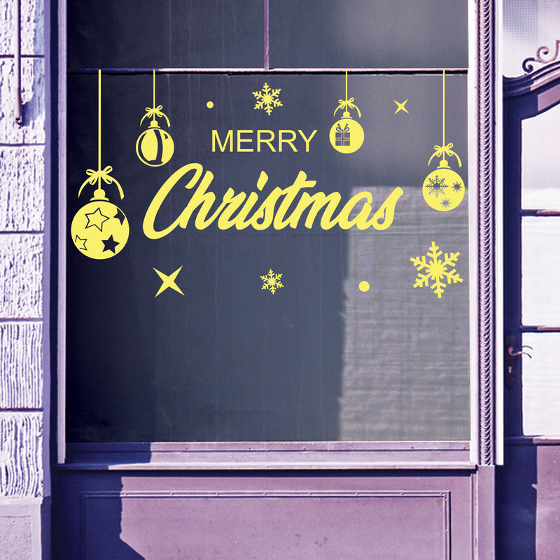 Christmas Shop Window Merry Xmas Baubles Decal Display Wall Stickers Festive B62