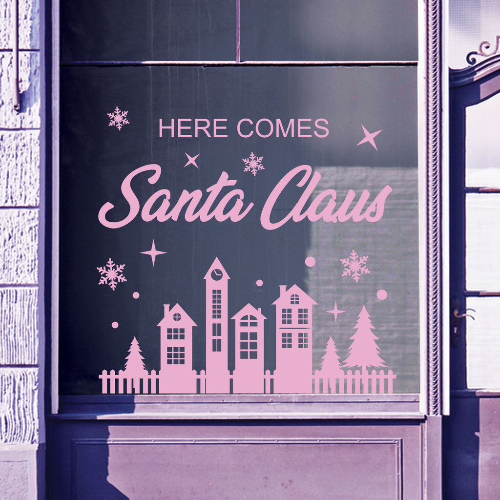 Christmas Shop Window Santa Xmas Baubles Decal Display Wall Stickers Festive B63