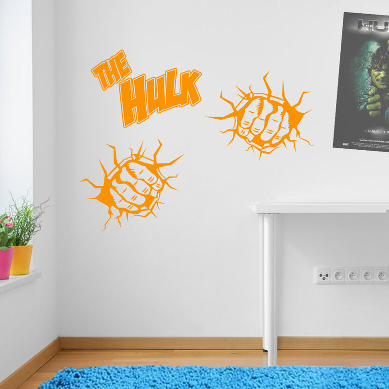 Hulk Two Fists Wall Stickers Decals Kids Decor Window Fun Vinyl Colourful A156