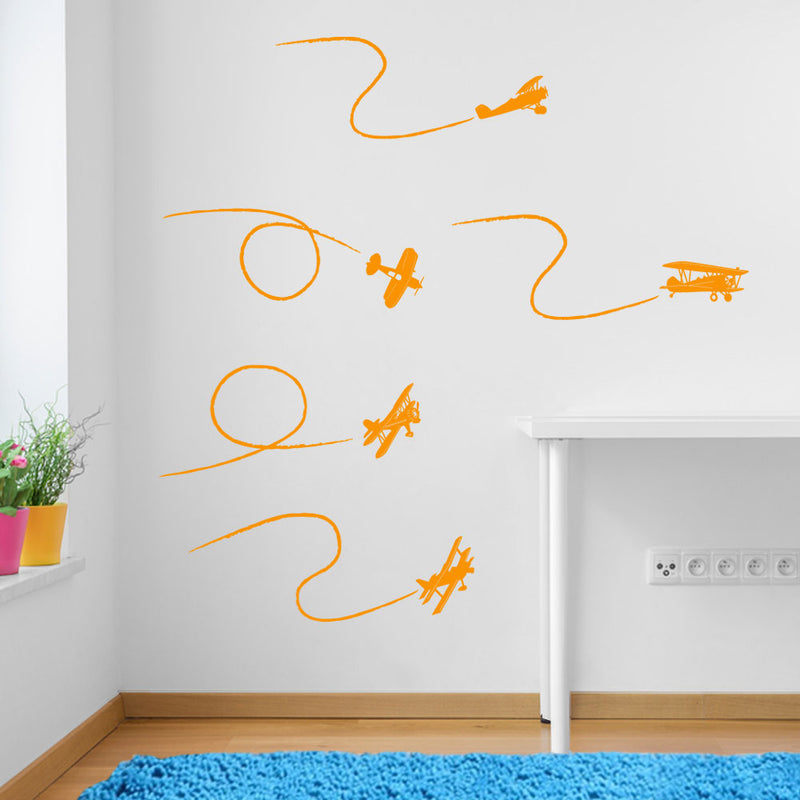 Planes Aircraft Contrail Wall Stickers Decal Kids Decor Window Fun Vinyl A163