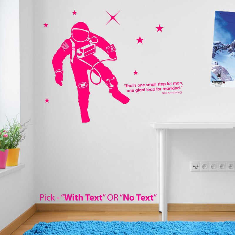 Astronaut Quote Armstrong Wall Stickers Decals Kids Decor Window Colourful A140