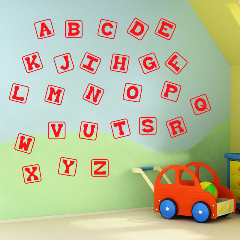 Alphabet Letters A to Z Wall Stickers Decal Nursery School Children Kids A131