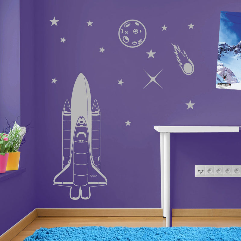 Rocket Planet Stars Meteor Space Wall Window Stickers Decals Kids Decor A139