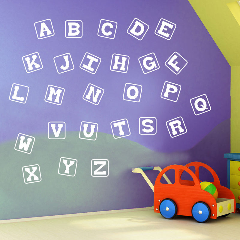 Alphabet Letters A to Z Wall Stickers Decal Nursery School Children Kids A131