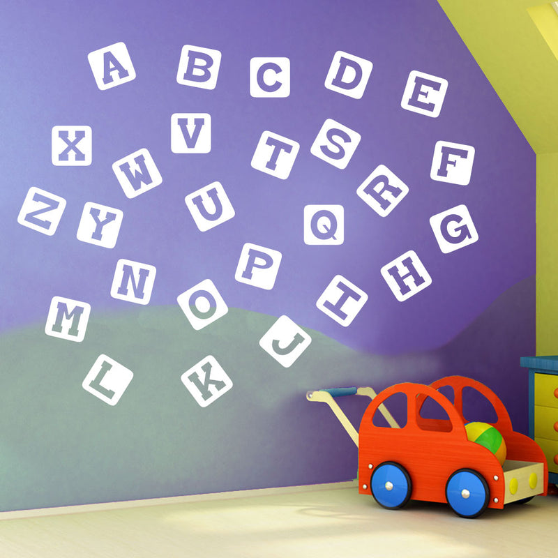 Alphabet Letters A to Z Wall Stickers Decal Nursery School Children Kids A130