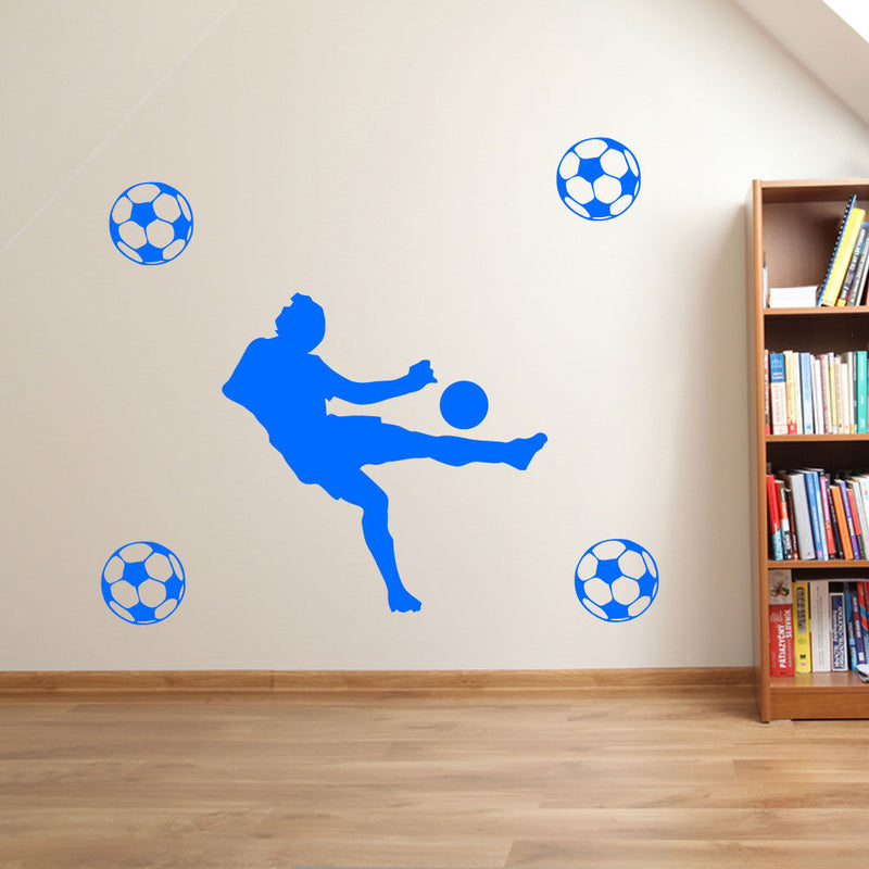Jumping Football Player Decal A72