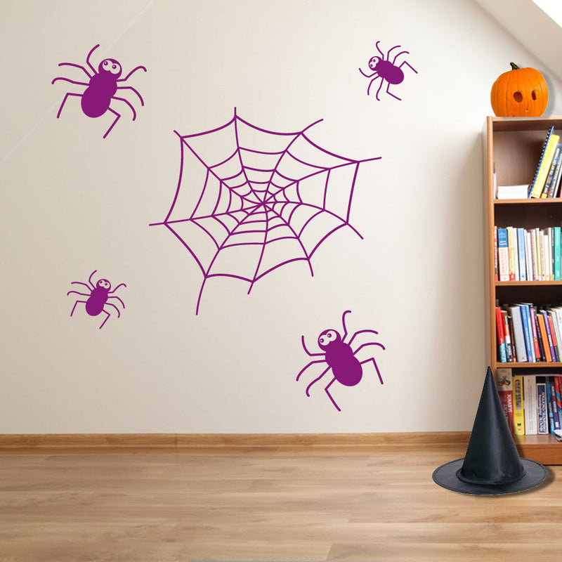 Halloween Spooky Spiders Party Creepy Web Window Wall Stickers Decorations A113