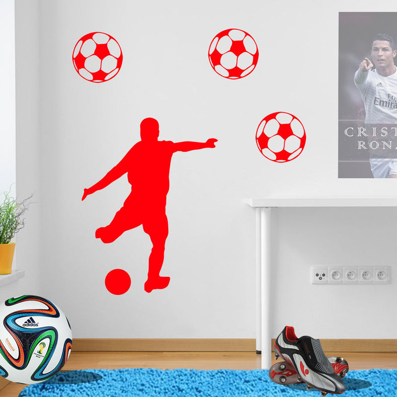 Kicking Football Player Wall Sticker A75
