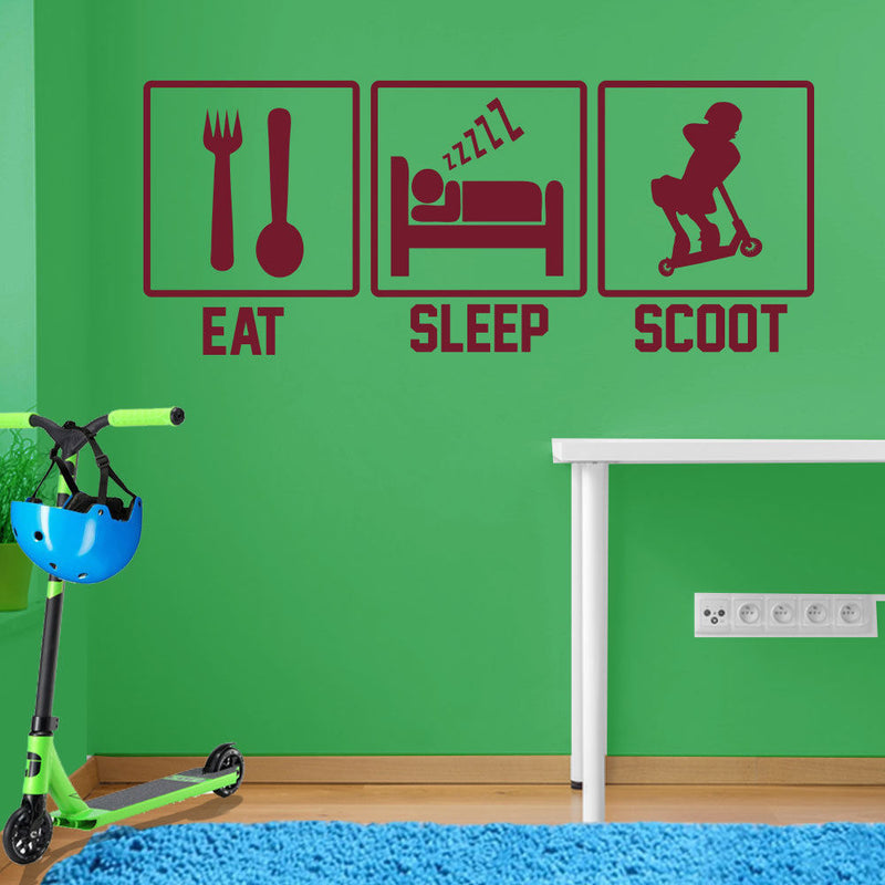 Eat, Sleep, Scoot Wall Sticker A101