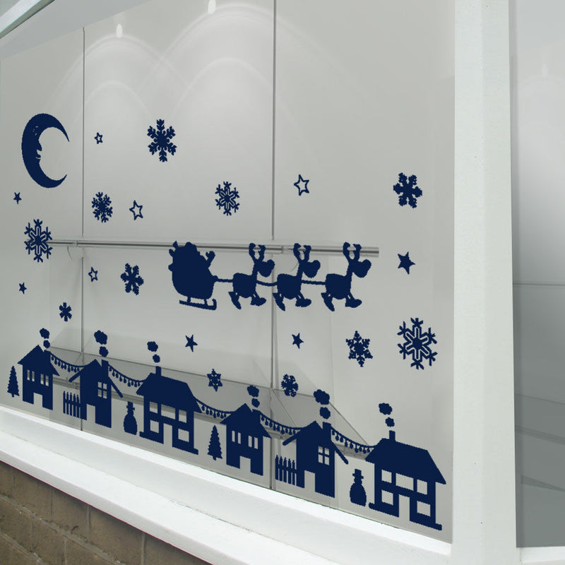 Christmas Xmas Display Shop Window Wall Decorations Decals Window Stickers A283