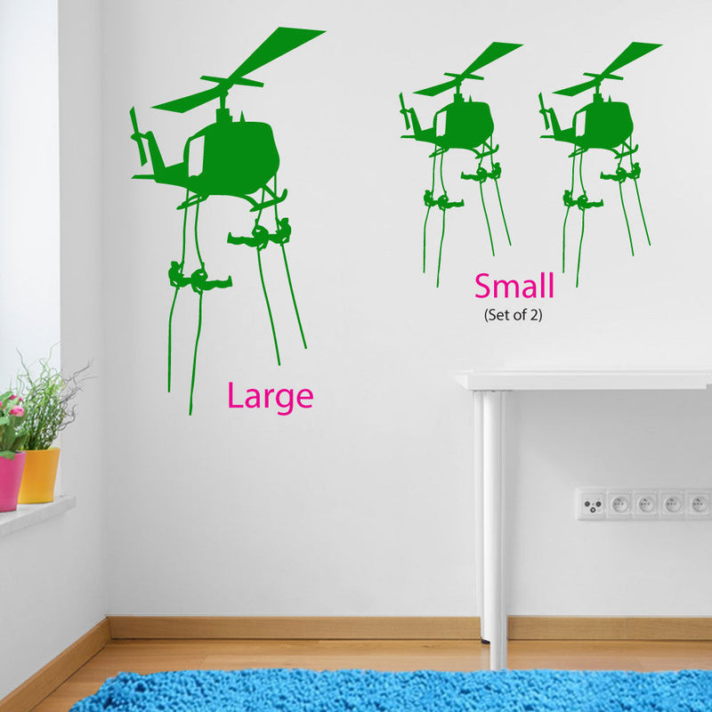 Helicopter and Soldiers Wall Sticker A99