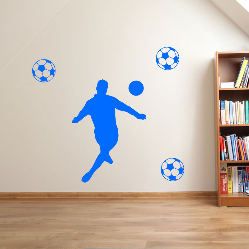Kicking Football Player Wall Sticker A75