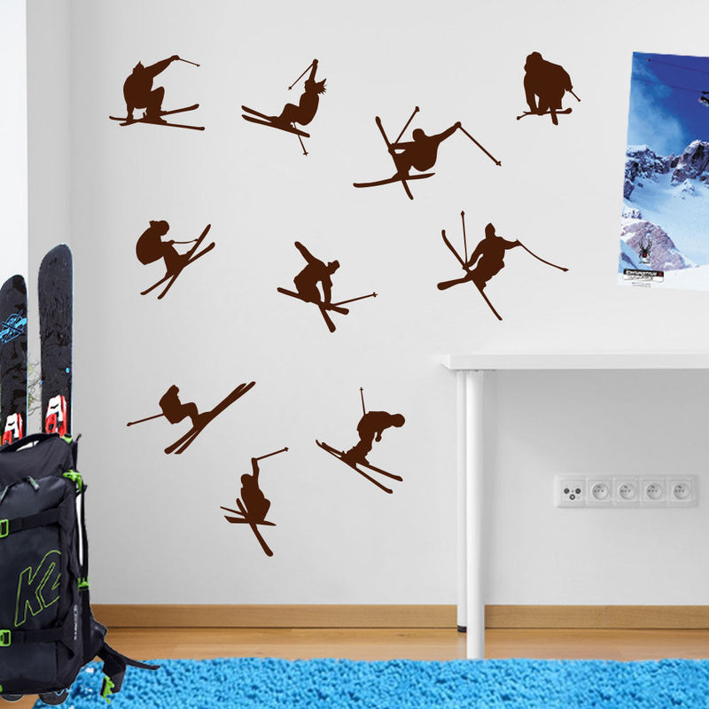 Skiing Ski Snow Jumps Tricks Sports Matt Wall & Window Stickers Decal Kids A12