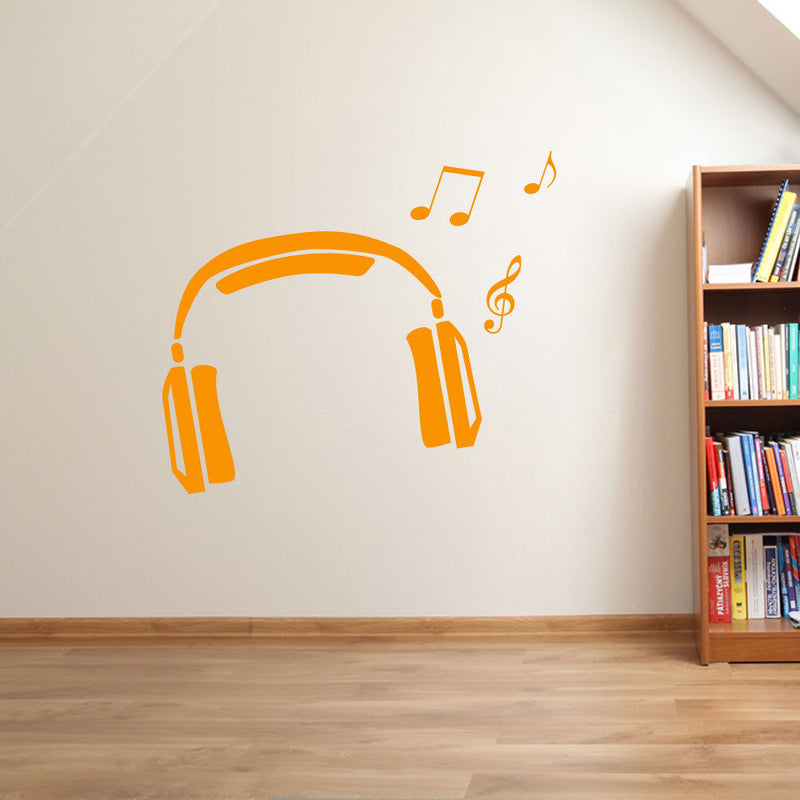 Headphones and Music Notes Wall Sticker A68