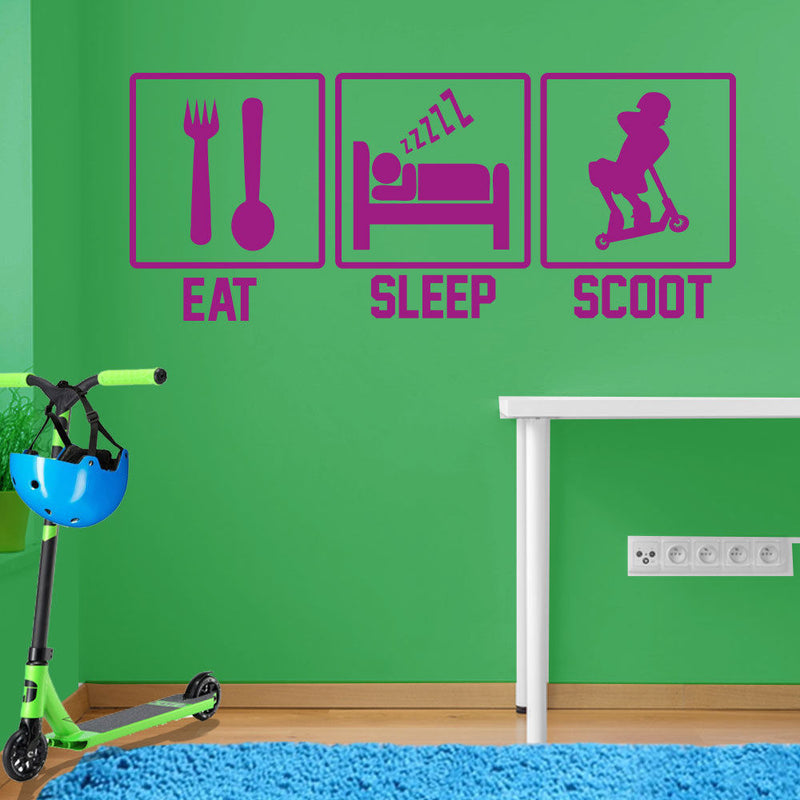 Eat, Sleep, Scoot Wall Sticker A101
