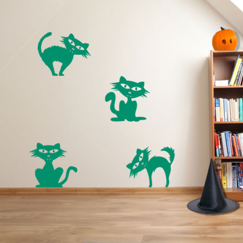Halloween Spooky Cats Party Creepy Decoration Window Stickers Decorations A111